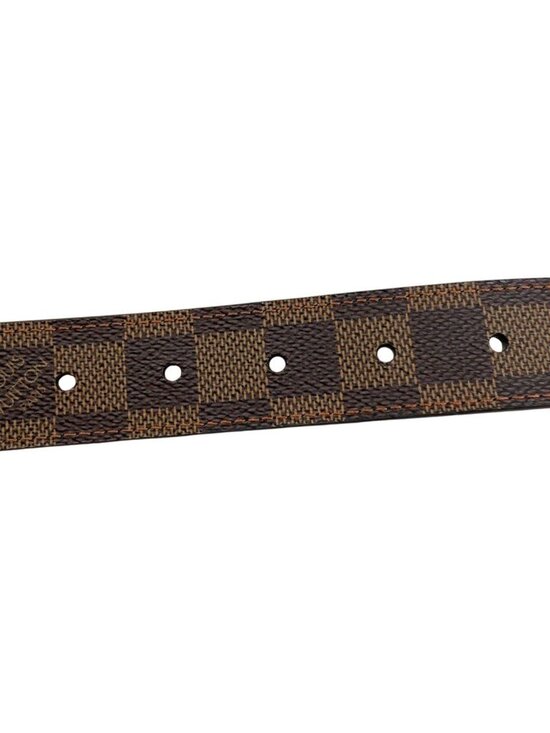 Louis Vuitton Belt Ceinture Carre Damier Ebene Logo Buckle Gold main image 9